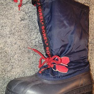 Boys Blue Sorel Winter Snow Boots Size 4